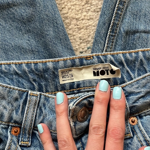 High-waisted cropped denim by TopShop, size 25 petite - Picture 3 of 5